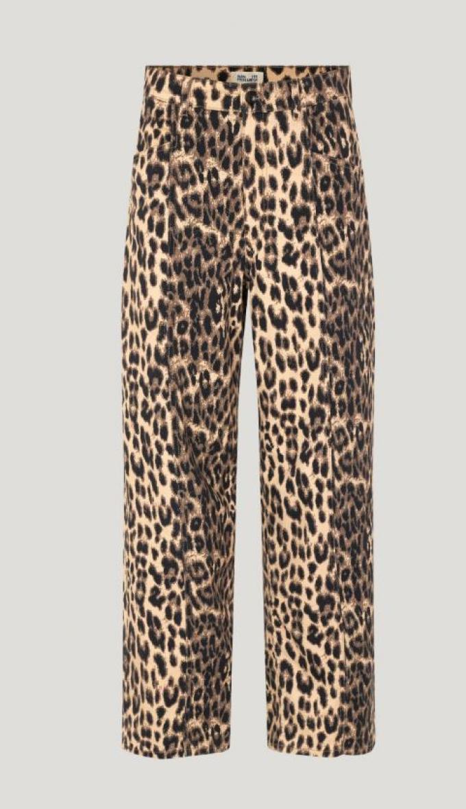 Bootcut jeans met leopard print