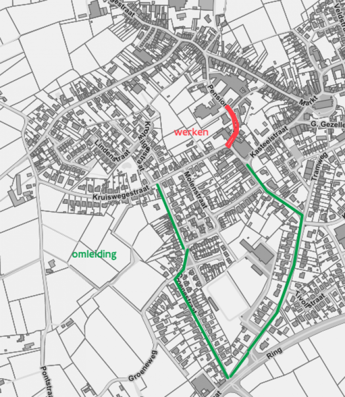 Er wordt een omleiding voorzien.