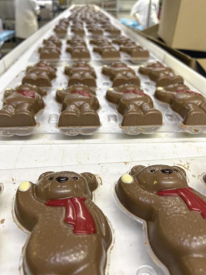 60 millions de figurines et tablettes en chocolat ont été produites à Comines l’an dernier.