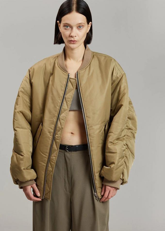 Bomber jacket met satijnlook 