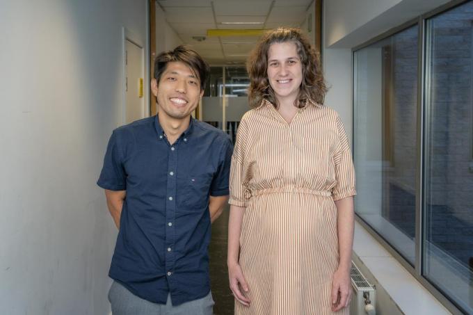 Felipe Kenji Nakano en Marlies Carette (Nederlands voor anderstaligen). (foto Kurt De Schuytener)