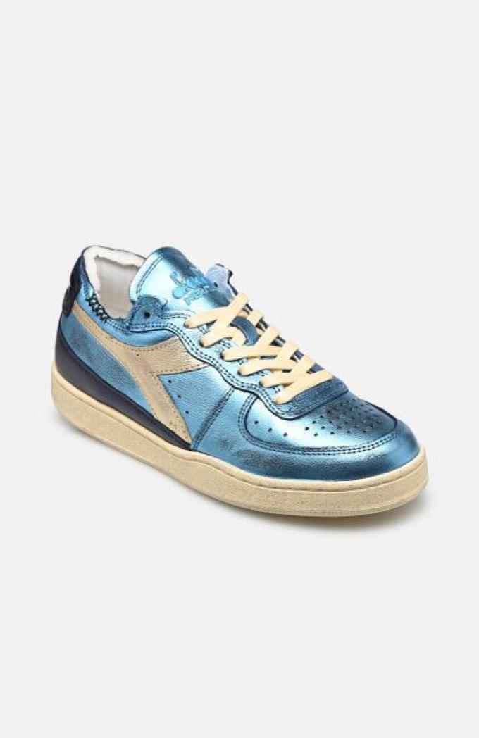 Metallic blauwe sneakers