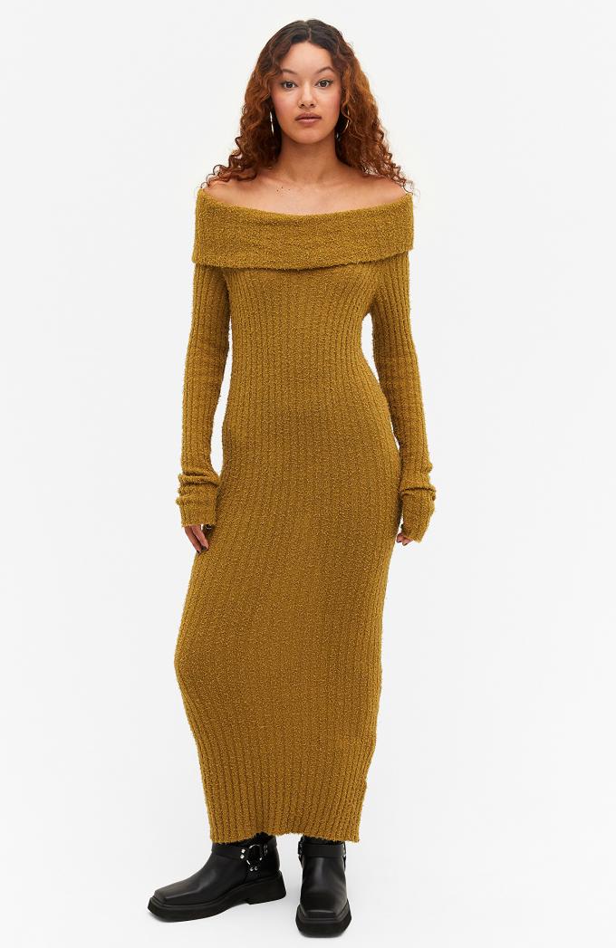 GRACE KARIN Trui-jurk voor meisjes, geribbeld, lange mouwen, trui