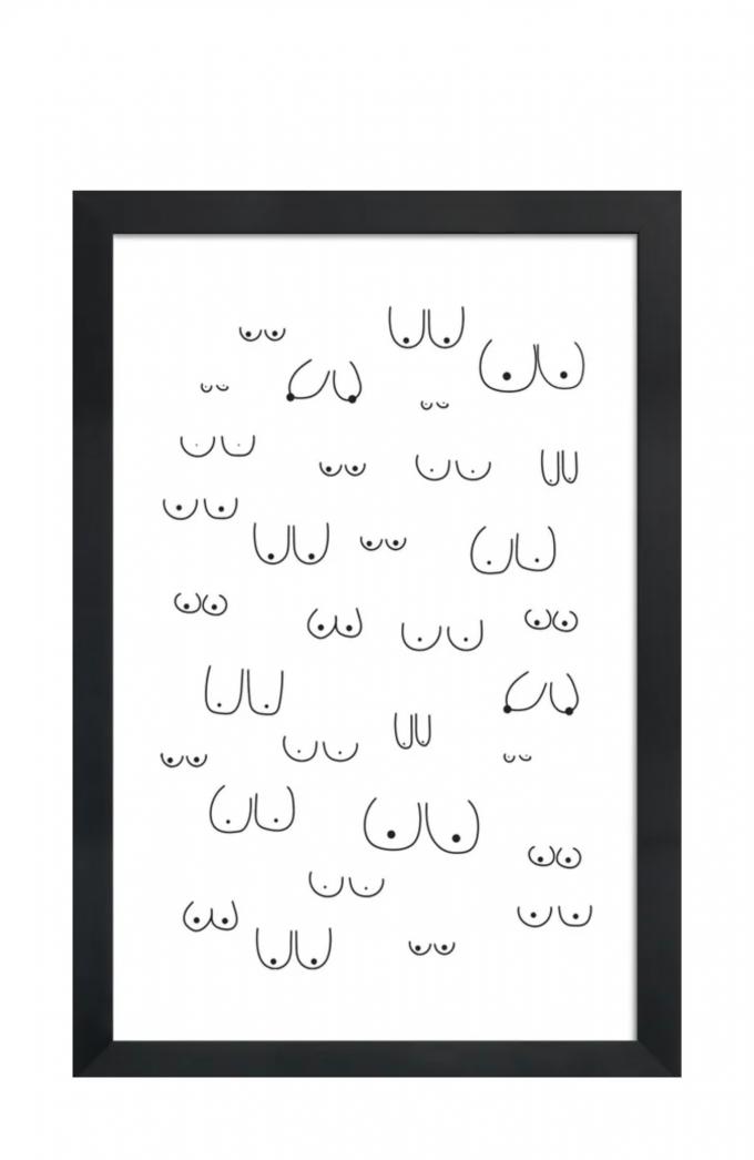 Geïllustreerde poster 'Boobs'