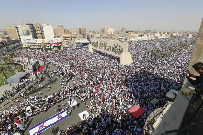 Le 13 octobre, plusieurs manifestations en soutien au Hamas ont eu lieu dans des capitales arabes, comme ici à Bagdad.