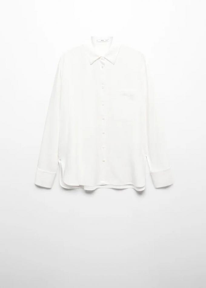 Wit soepelvallend hemd 
