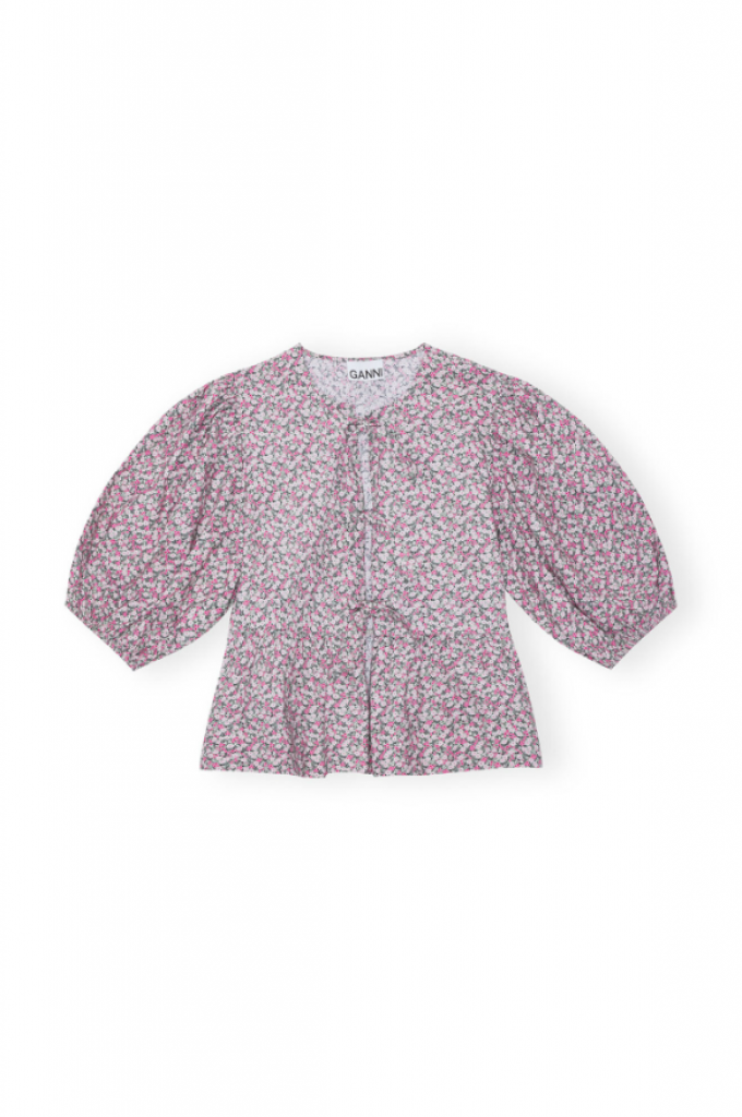 Poplin blouse met bloemenprint