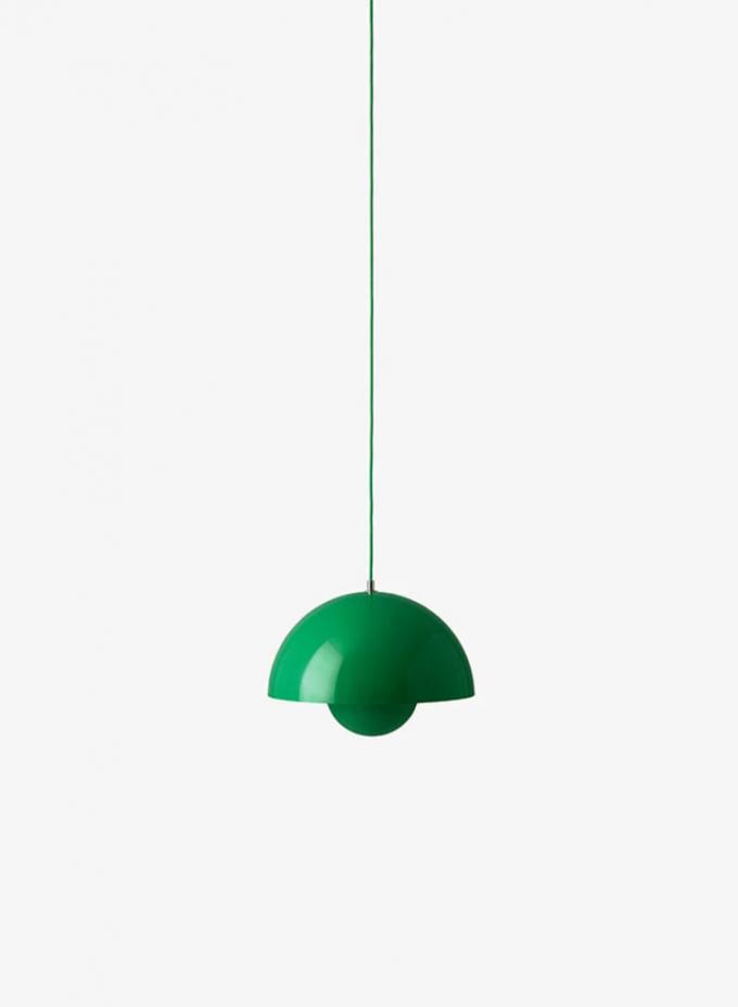 Bolvormige groene hanglamp 