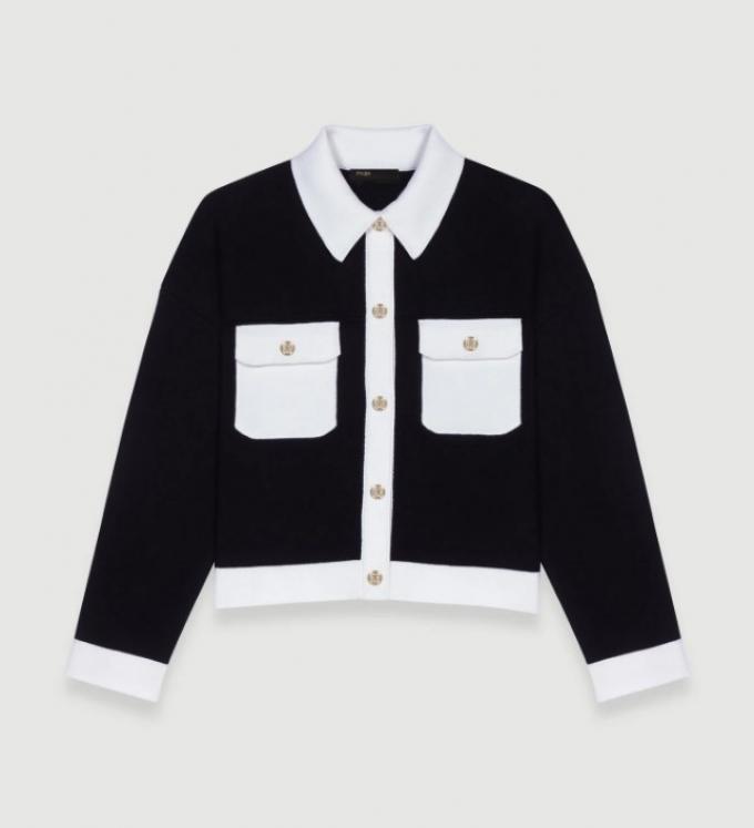 Klassiek jasje met Chanel-look in zwart en wit 