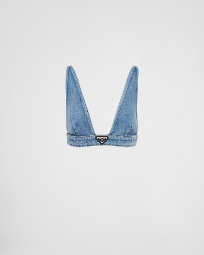 Denim bralette top 