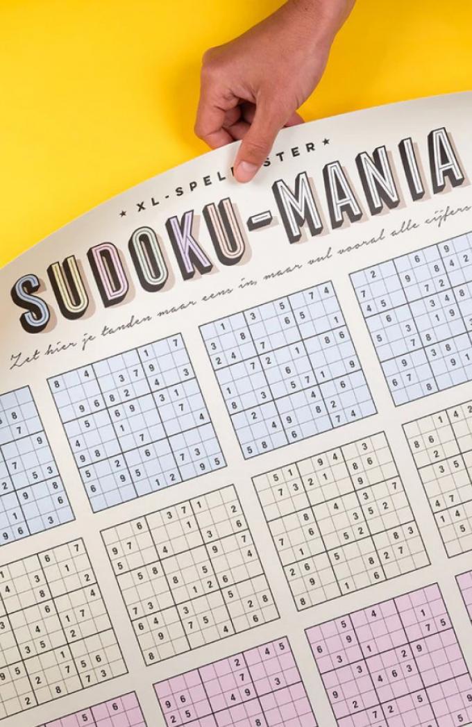 XL-spelposter met sudoku's 