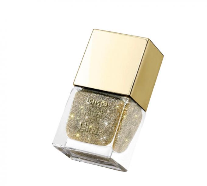 Vernis à ongles doré pailleté « Holiday Première Glittery Nail Lacquer » de Kiko Milano