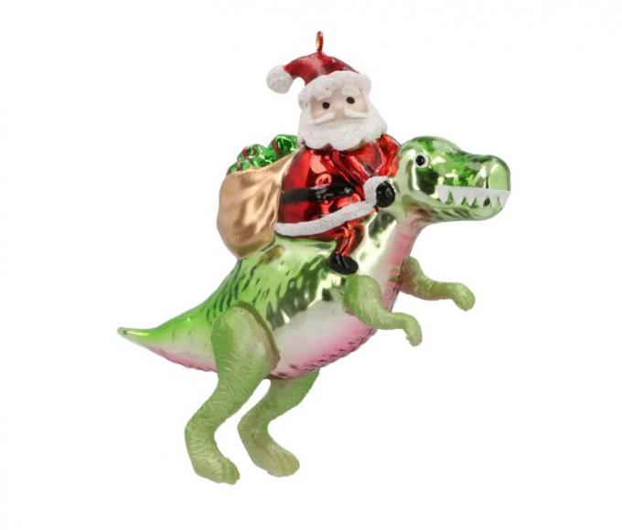 Le Père Noël à dos de T-rex