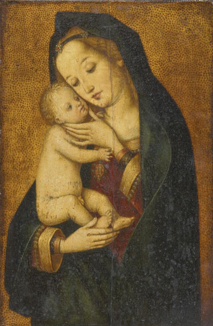 Hans Holbein de Oude, Maria, het kind strelend (ca. 1499).