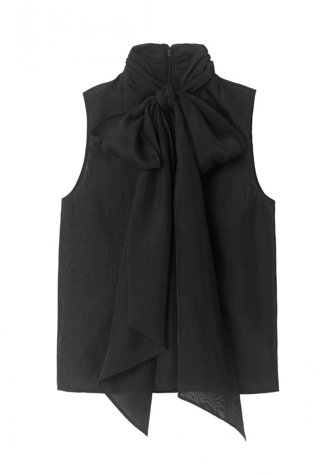 Blouse à lavallière noire