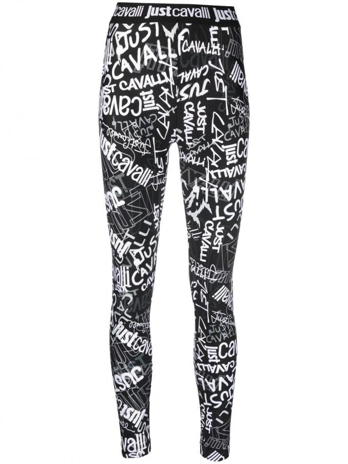 Legging noir avec imprimé graffiti