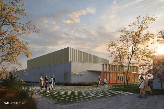 Qua architectuur maakt het ontwerp de link tussen de topsporthal en de De Leest.