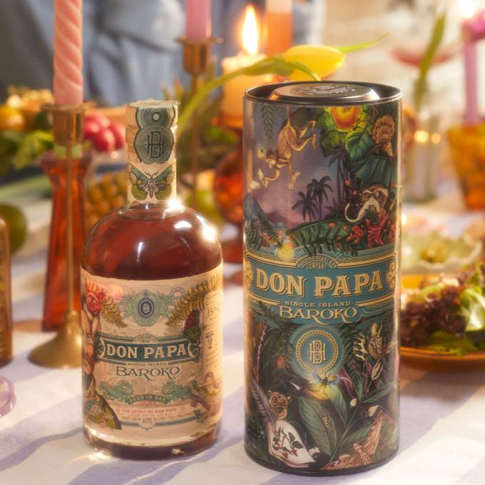 Een fles Don Papa Baroko-rum