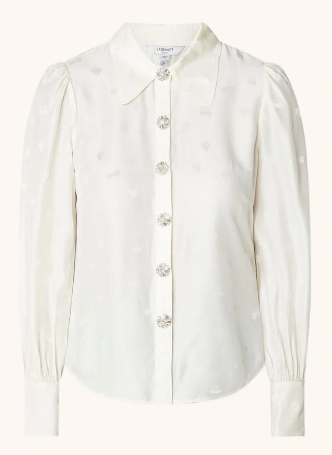 Zijden blouse met jacquard dessin