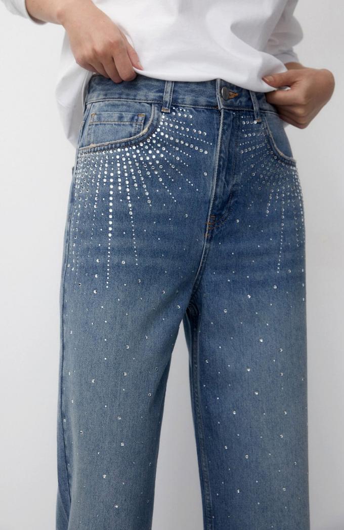 Lichte jeans met stras