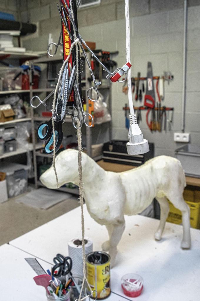 L’atelier de Géo Trouvetou Dans l’antre de Sophie Tasnier, vétérinaire aux doigts d’or, beaucoup de silicone, feutrine, bois, tuyaux, caoutchouc… Le cochon, baptisé Côtelette, est l’animal qui, jusqu’ici, lui a donné le plus de fil à retordre. «Surtout sa jugulaire! Un cochon, c’est gras. Une aiguille doit pouvoir s’enfoncer de huit centimètres dans le cou, l’accès rester possible pour changer la veine et cela, tout en respectant la consistance.»