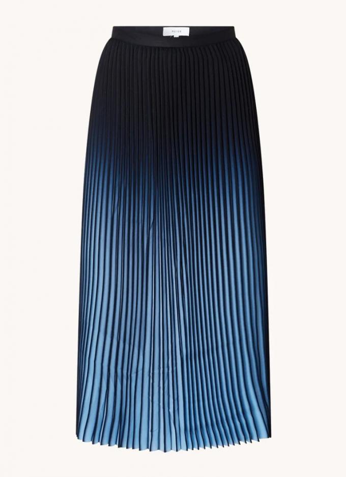 Midirok met plissé en ombre kleurverloop