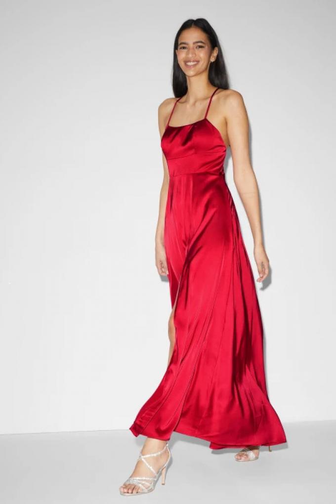 Robe longue rouge