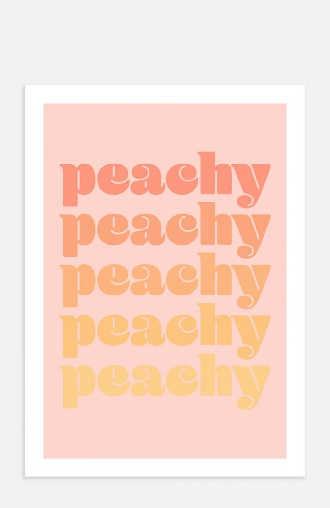 Typografische poster ‘Peachy’ (30 x 40 cm)