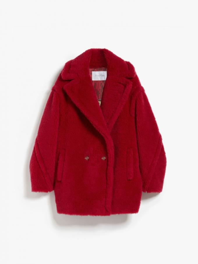 Korte Teddy Bear Icon Coat in rood 