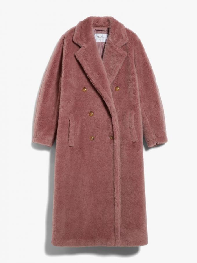 Oversized teddy coat in antiek roze 