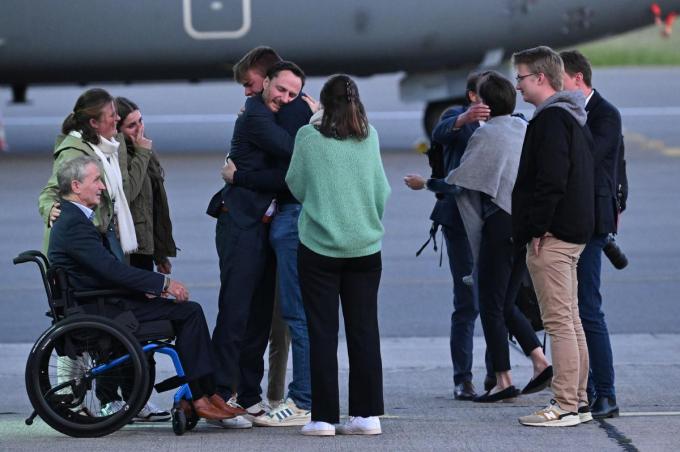 26 mei: Olivier Vandecasteele komt vrij na 455 dagen gevangenschap in Iran. (foto Belga)