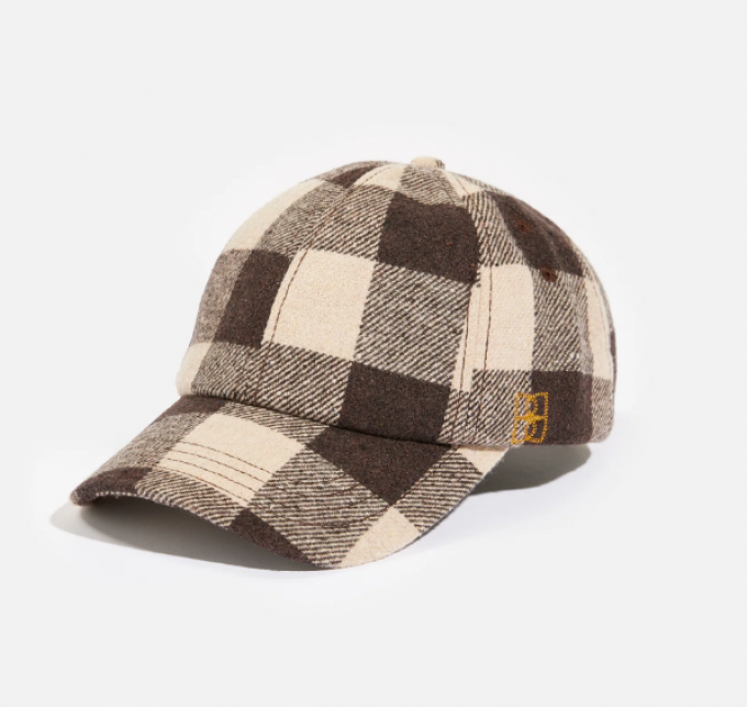 Geruite baseball cap in wolblend