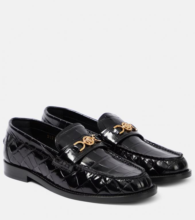 Croco leren loafers 