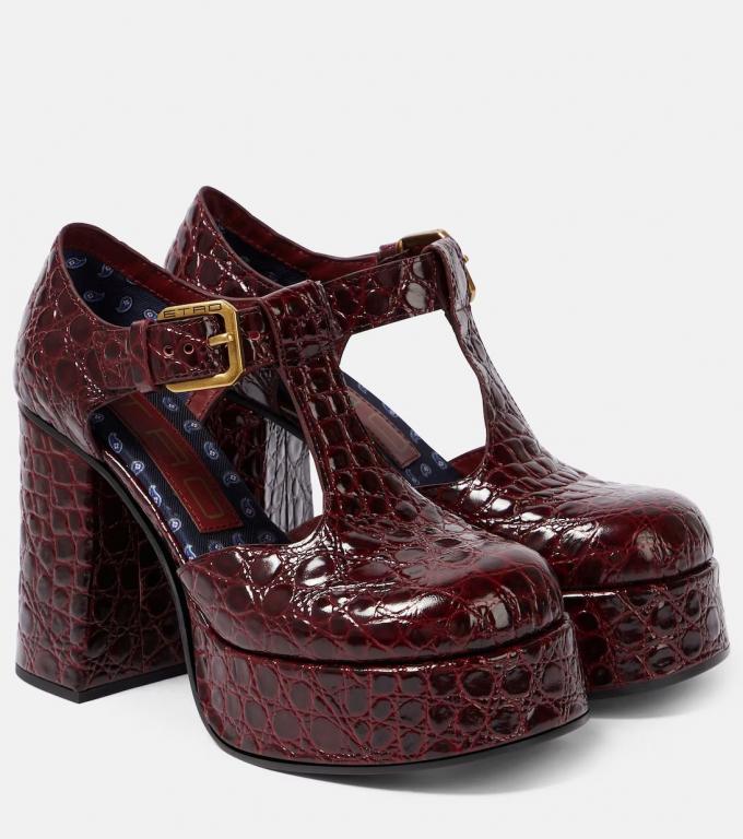 Mary Janes met croco-effect 