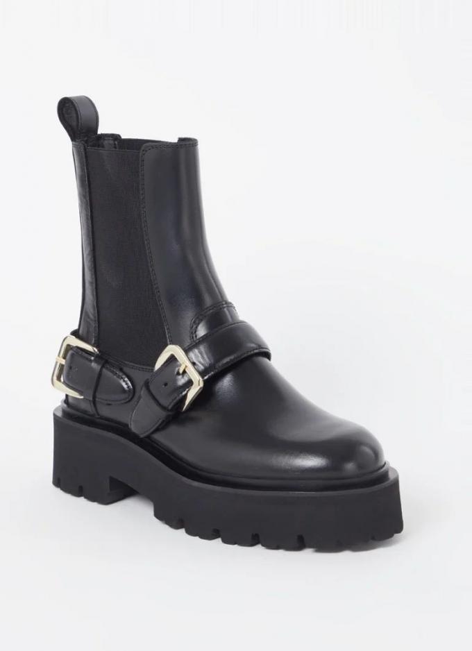 Chelsea boots met gespen 