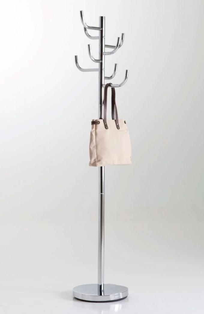Kapstok met acht hangers uit chroom (Ø 33 cm, H 172 cm)