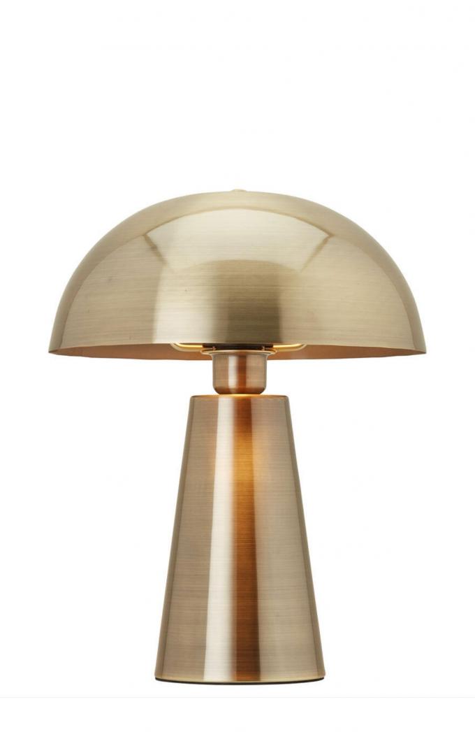 Goudkleurige tafellamp met half ronde kap ‘Dana’ (30 x 30 x 38 cm, fitting E27)