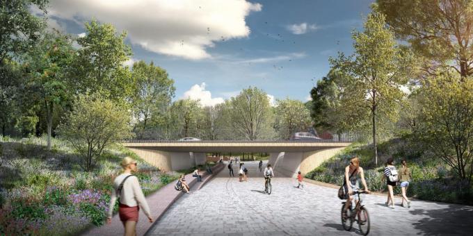 Voor voetgangers en fietsers komt er een tunnel aan het stationsplein