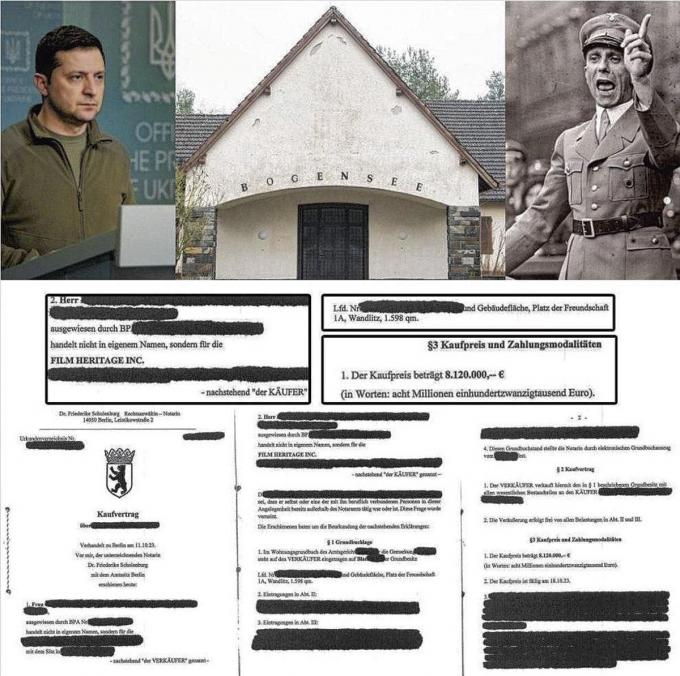 Vervalste documenten insinueerden dat Zelensky een voormalige villa van nazileider Goebbels had aangekocht.