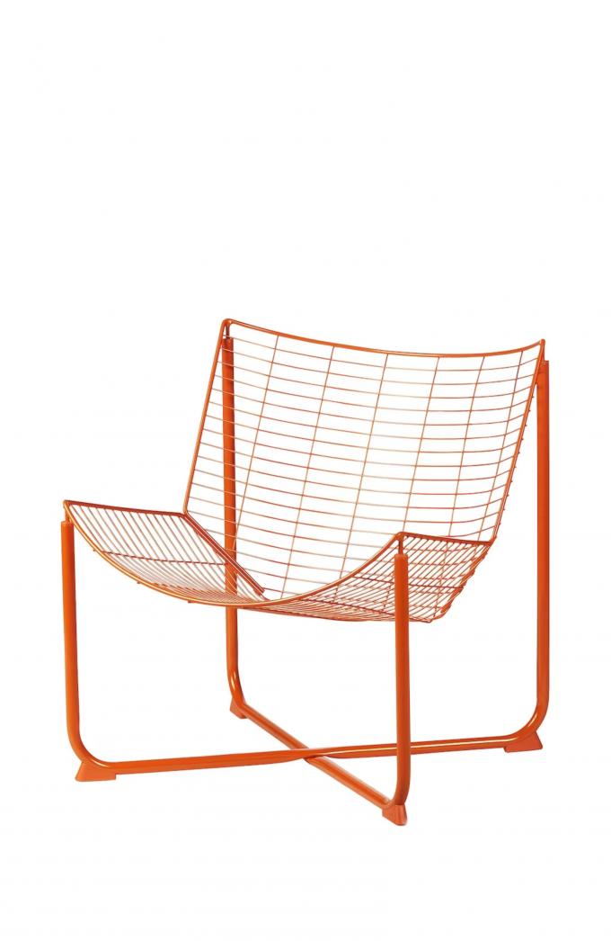 Oranje fauteuil uit gepoederlakt staal ‘SKÅLBODA’ (64 x 69 x 71 cm)