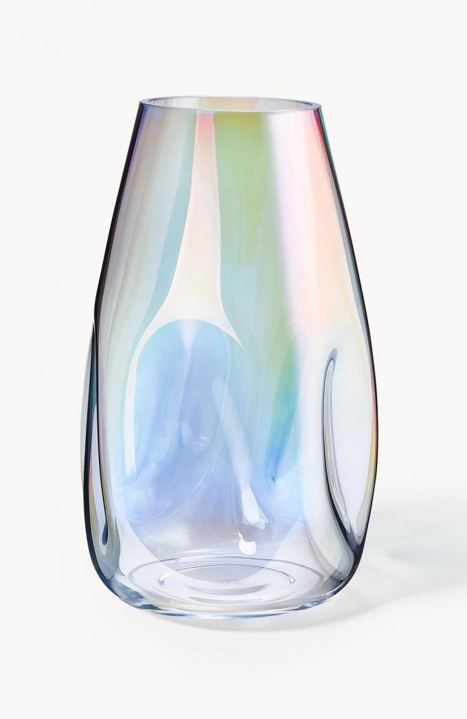 Mondgeblazen glazen vaas met iriserend effect ‘Rainbow’