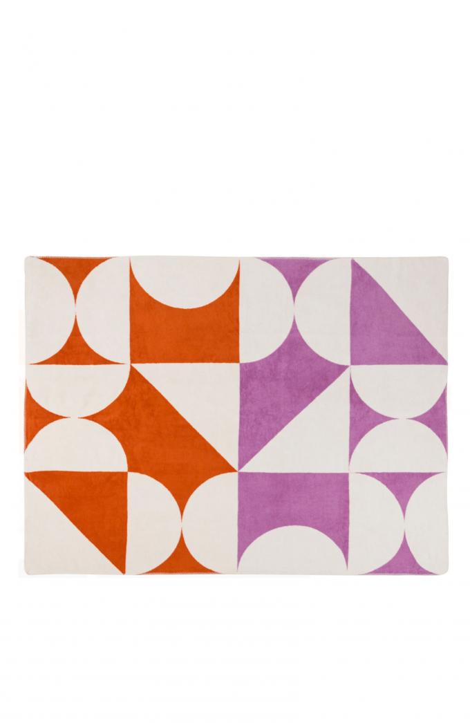 Katoenen plaid met geometrisch patroon ‘Tul’ (200 x 150 cm)
