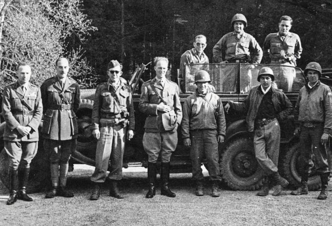 Leopold III bij zijn bevrijding uit Duitse gevangenschap door de Amerikanen in 1945.