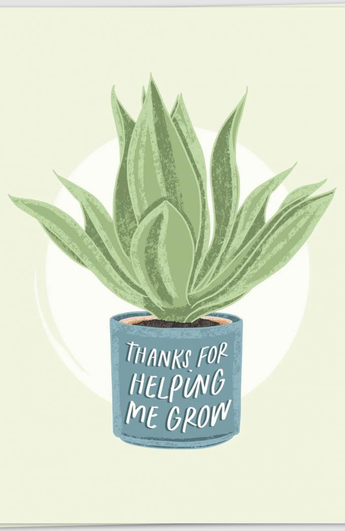 'Thanks for helping me grow'