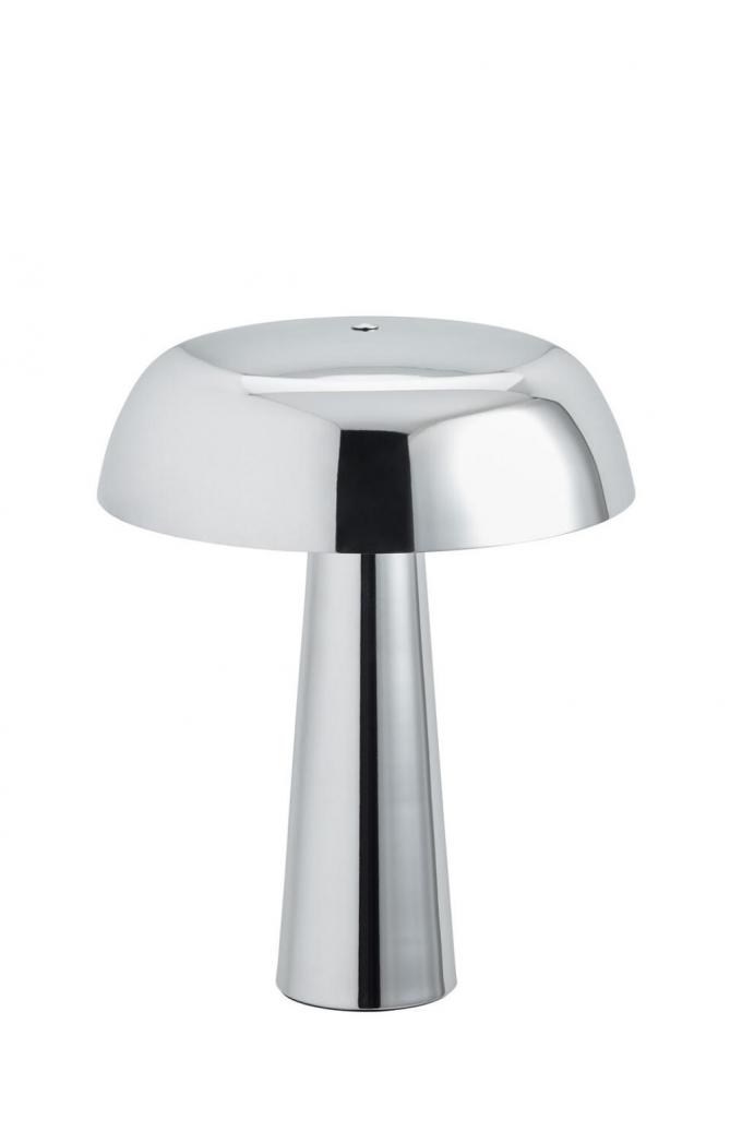 Tafellamp in verchroomd metaal ‘Dani’ (36,5 x 29 x 29 cm, E27 fitting)