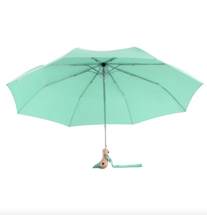 Un parapluie canard menthe