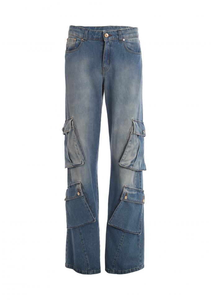 Denim cargobroek