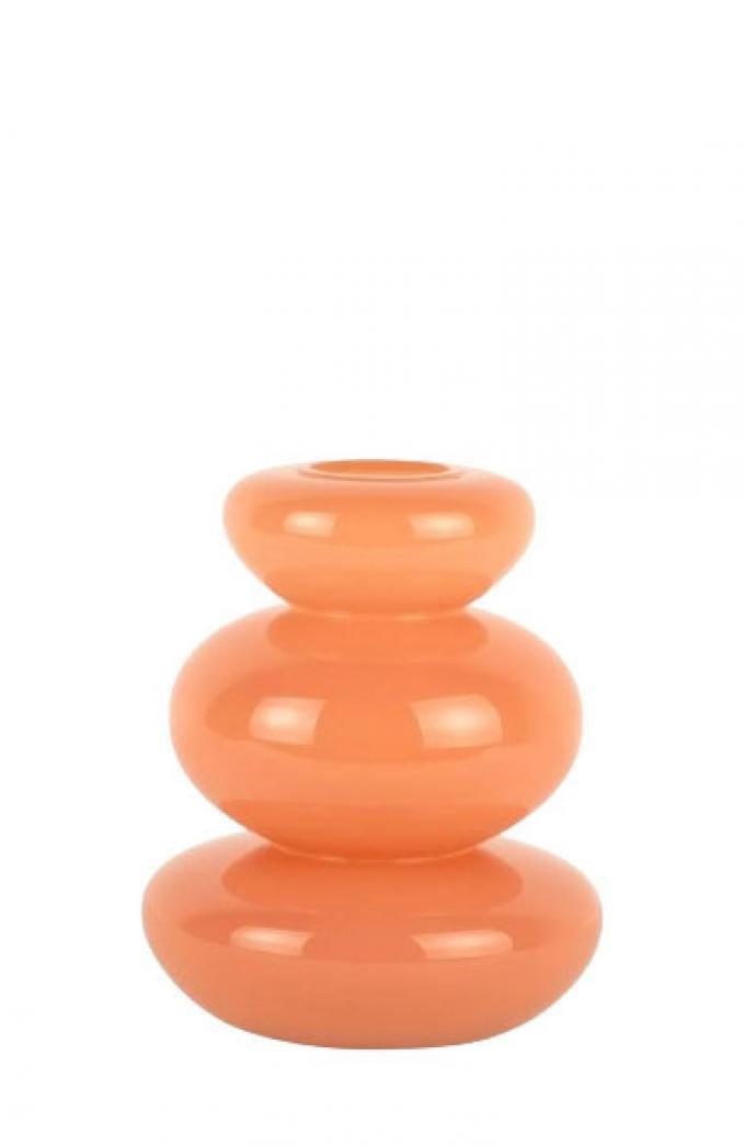 Oranje glazen vaas ‘Bubbles’ (17 x 17 x 20 cm)