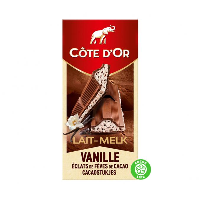 Côte d’Or-melkchocolade met vanille en cacaostukjes