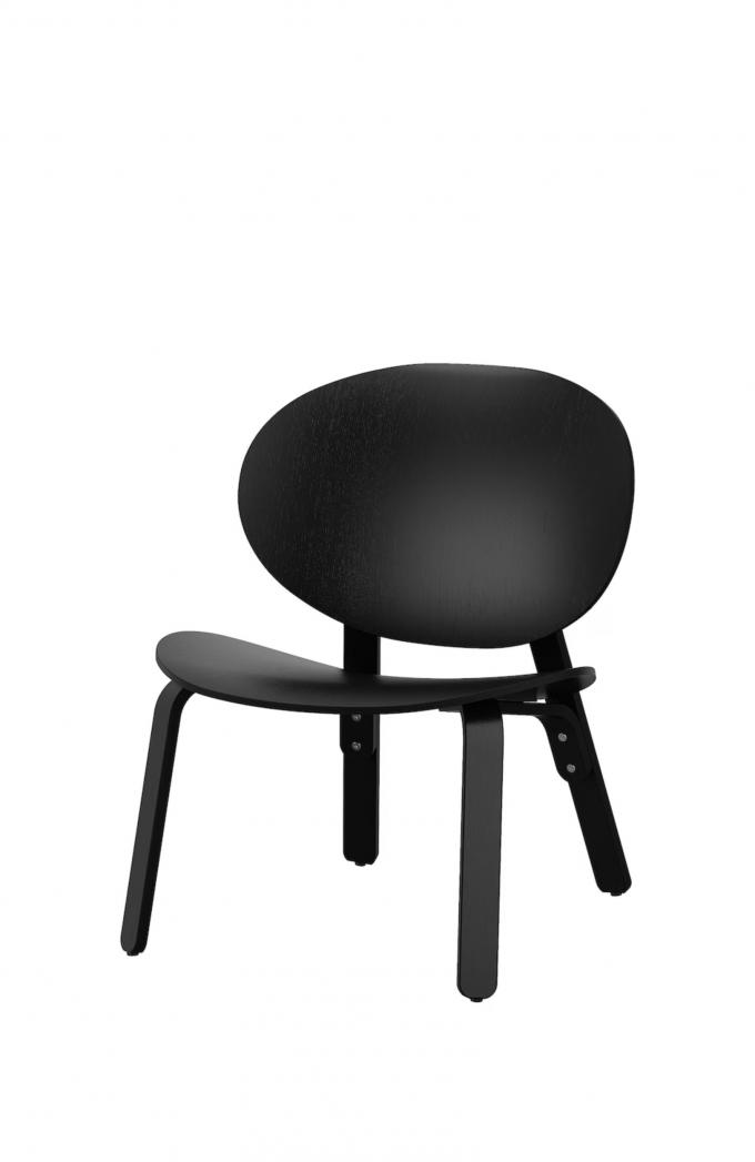 Stoel in zwart geglazuurd eikenfineer ‘Fröset’ (59 x 57 x 74 cm)